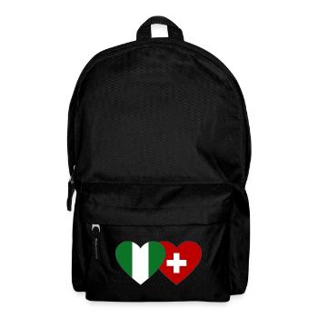 Nigeria Schweiz Flagge Herz - Rucksack - Schwarz - Vorne