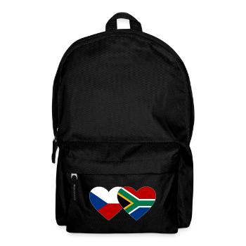 Czech Republic South Africa Flag Heart - Backpack - black - Front