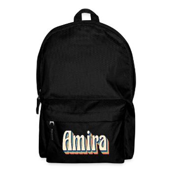 Amira T-Shirt Retro Vintage T-Shirt - Rucksack - Schwarz - Vorne