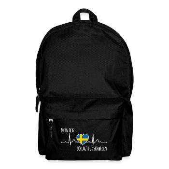 Mein Herz schlägt für Schweden Skandinavien - Rucksack - Schwarz - Vorne