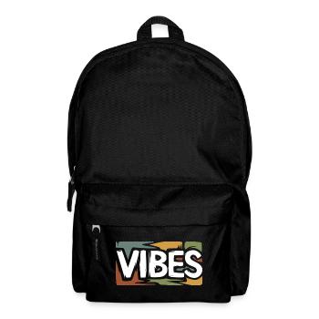 VIBES Retro Streetwear Grafikshirt - Rucksack - Schwarz - Vorne