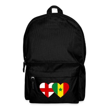 England Senegal Flag Hands Heart Shape - Backpack - black - Front