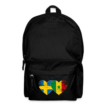 Schweden Senegal Flagge Herz used - Rucksack - Schwarz - Vorne
