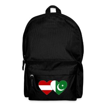 Austria Pakistan Flag Heart - Backpack - black - Front