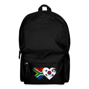 Südafrika Südkorea Flagge Herz - Rucksack - Schwarz - Vorne