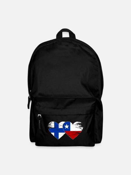Finlande Chili Drapeau Coeur - Sac à dos - noir