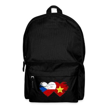 République tchèque Vietnam drapeau coeur utilisé - Sac à dos - noir - Devant