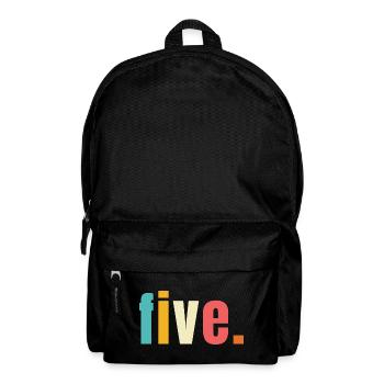 Five fünf Jahre 5. Geburtstag Text Schrift Bunt - Rucksack - Schwarz - Vorne