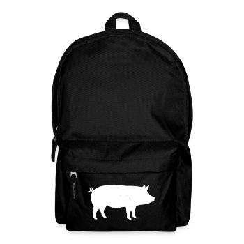 Pig Silhouette Farm Animal Vector - Backpack - black - Front
