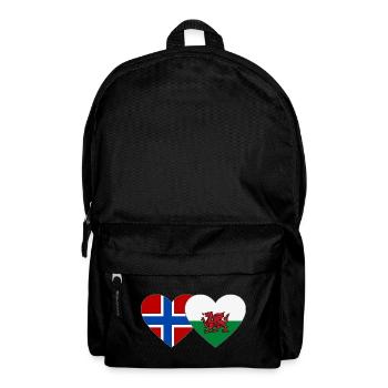 Cœur du drapeau du Pays de Galles de Norvège - Sac à dos - noir - Devant