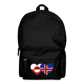 Drapeau du Groenland Danemark Cœur - Sac à dos - noir - Devant