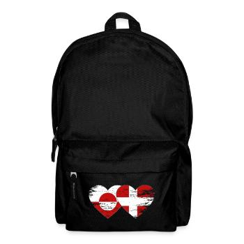 Cœur du drapeau du Groenland-Danemark utilisé - Sac à dos - noir - Devant