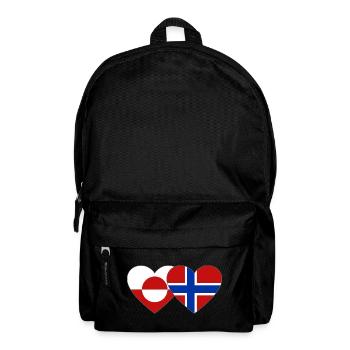 Drapeau du Groenland, Norvège, mains, forme de cœur - Sac à dos - noir - Devant