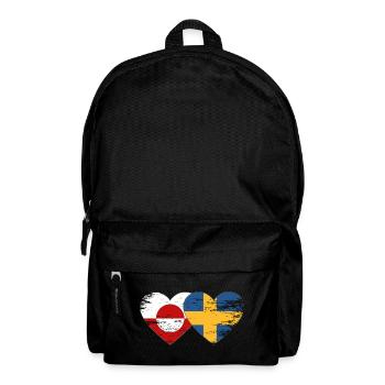 Cœur du drapeau du Groenland Suède utilisé - Sac à dos - noir - Devant