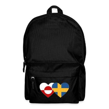 Cœur du drapeau du Groenland Suède - Sac à dos - noir - Devant