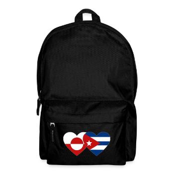 Groenland_Kuba_Flagge_Herz - Rucksack - Schwarz - Vorne