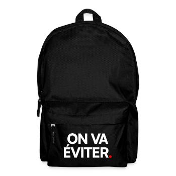 ON VA ÉVITER | Expression humour minimaliste - Sac à dos - noir - Devant