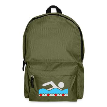 Schwimmer Piktogramm Freistil Welle Pool Sport - Rucksack - Olivgrün - Vorne