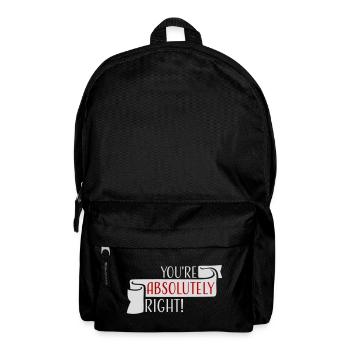 Tu as tout à fait raison, logo drôle d’IA sarcastique - Sac à dos - noir - Devant