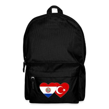 Paraguay_Tuerkei_Flagge_Herz - Rucksack - Schwarz - Vorne