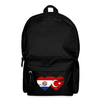 Paraguay Türkei Flagge Herz used - Rucksack - Schwarz - Vorne