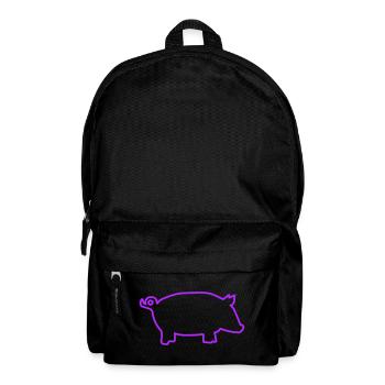 Neon Pig Contour Illustration - Backpack - black - Front