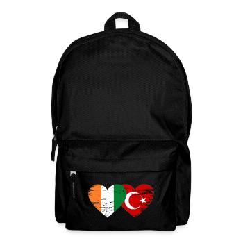 Elfenbeinküste Türkei Flagge Herz used - Rucksack - Schwarz - Vorne