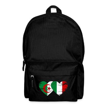 Algeria Italy Flag Heart Used - Backpack - black - Front