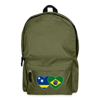 Curacao_Brasilien_Flagge_Herz - Rucksack - Olivgrün - Vorne