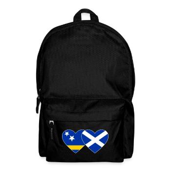 Curaçao Scotland flag heart used - Backpack - black - Front