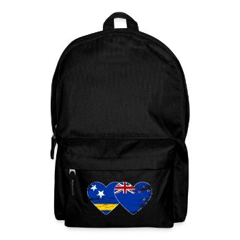 Curacao_Neuseeland_Flagge_Herz_used - Backpack - black - Front