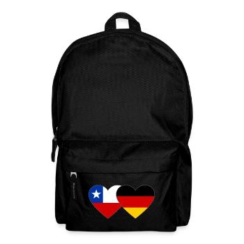 Chile Germany Flag Heart - Backpack - black - Front