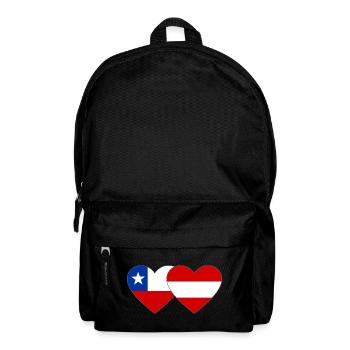 Chile Österreich Flaggen Herz - Rucksack - Schwarz - Vorne