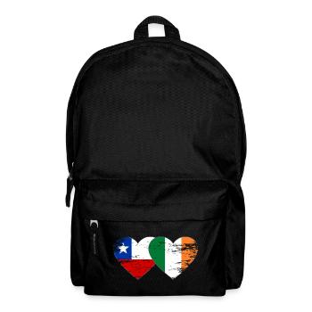 Chile Ireland flag heart used - Backpack - black - Front