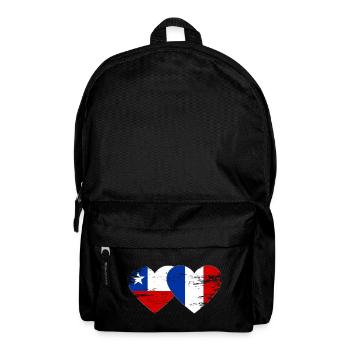 Cœur du drapeau Chili et de la France utilisé - Sac à dos - noir - Devant