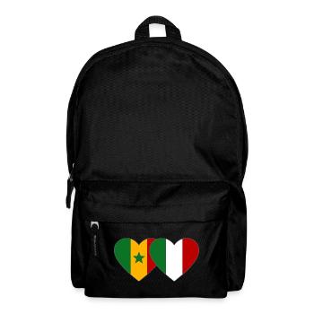 Senegal_Italien_Flagge_Herz - Backpack - black - Front