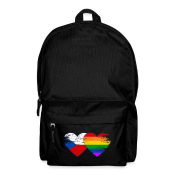 Tschechien Regenbogen Flagge Herz used - Rucksack - Schwarz - Vorne