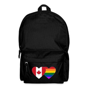 Kanada Regenbogen Flagge Herz - Rucksack - Schwarz - Vorne