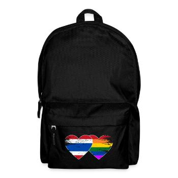 Thailand Regenbogen Flagge Herz used - Rucksack - Schwarz - Vorne