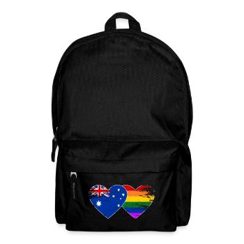 Australien Regenbogen Flagge Herz used - Rucksack - Schwarz - Vorne