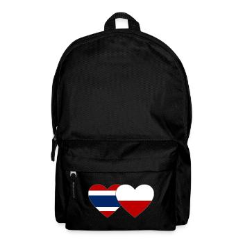 Thailand Polen Flagge Herzform - Rucksack - Schwarz - Vorne