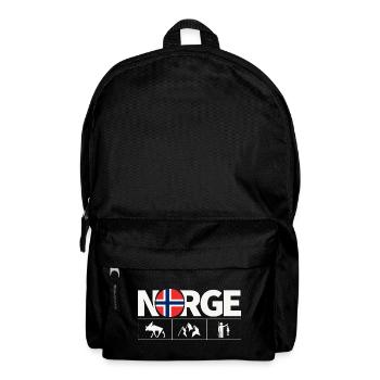 Norway Flag Moose Fishing Fjord - Backpack - black - Front