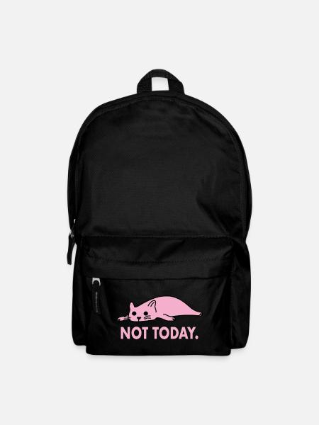 Not Today Cat Lazy Funny Work - Backpack - black