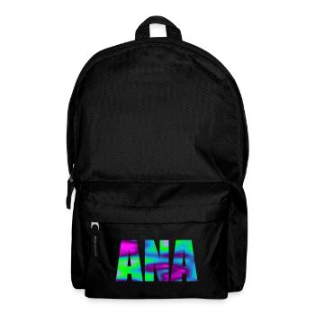 First name Ana in colorful capital letters - Backpack - black - Front