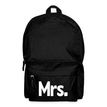 Mrs. Matching Couple Engagement Wedding Honeymoon - Backpack - black - Front