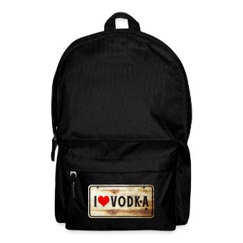 Ich liebe Wodka Vintage Schild - Rucksack - Schwarz - Vorne