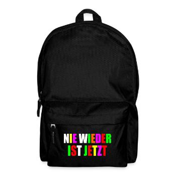 Nie wieder ist jetzt - Rucksack - Schwarz - Vorne