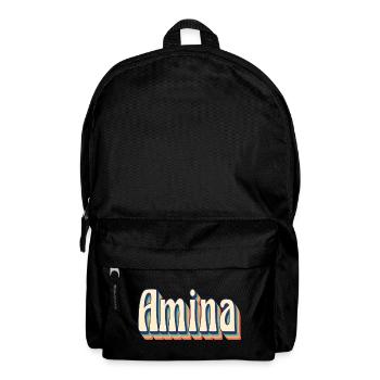 Amina T-Shirt Retro Vintage T-Shirt Geschenkidee - Rucksack - Schwarz - Vorne