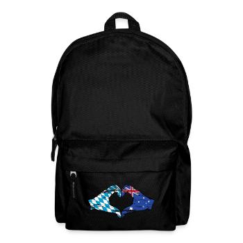 Bavaria Australia Flag Hands Heart Shape Used - Backpack - black - Front