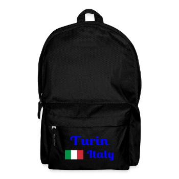 Turin, Italie - Imprimés élégants - Sac à dos - noir - Devant